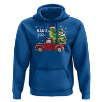 Personalized Dinosaur Christmas Hoodie Custom Name Merry Rexmas Xmas Pet Dino Trex Red Truck Family