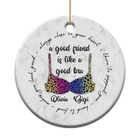 Personalized Besties Christmas Ornament Custom Name A Good Friend is Like a Good Bra Funny for Adults Coworkers - Wonder Print Shop