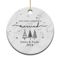 Personalized Mr Mrs Christmas Ornament Custom Name Our First Xmas Married Wedding Gift - Wonder Print Shop