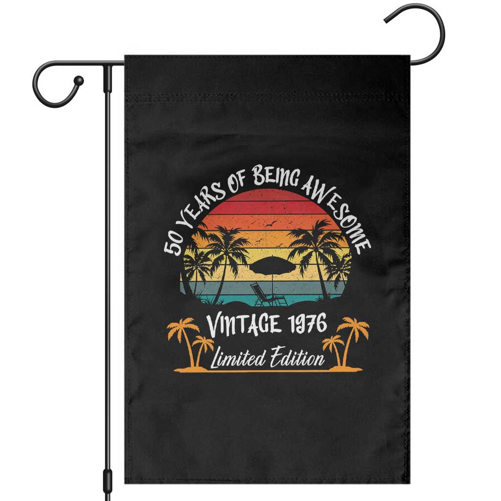 Vintage 50th Birthday Garden Flag Retro 1976 Limited Edition 50 Year Old