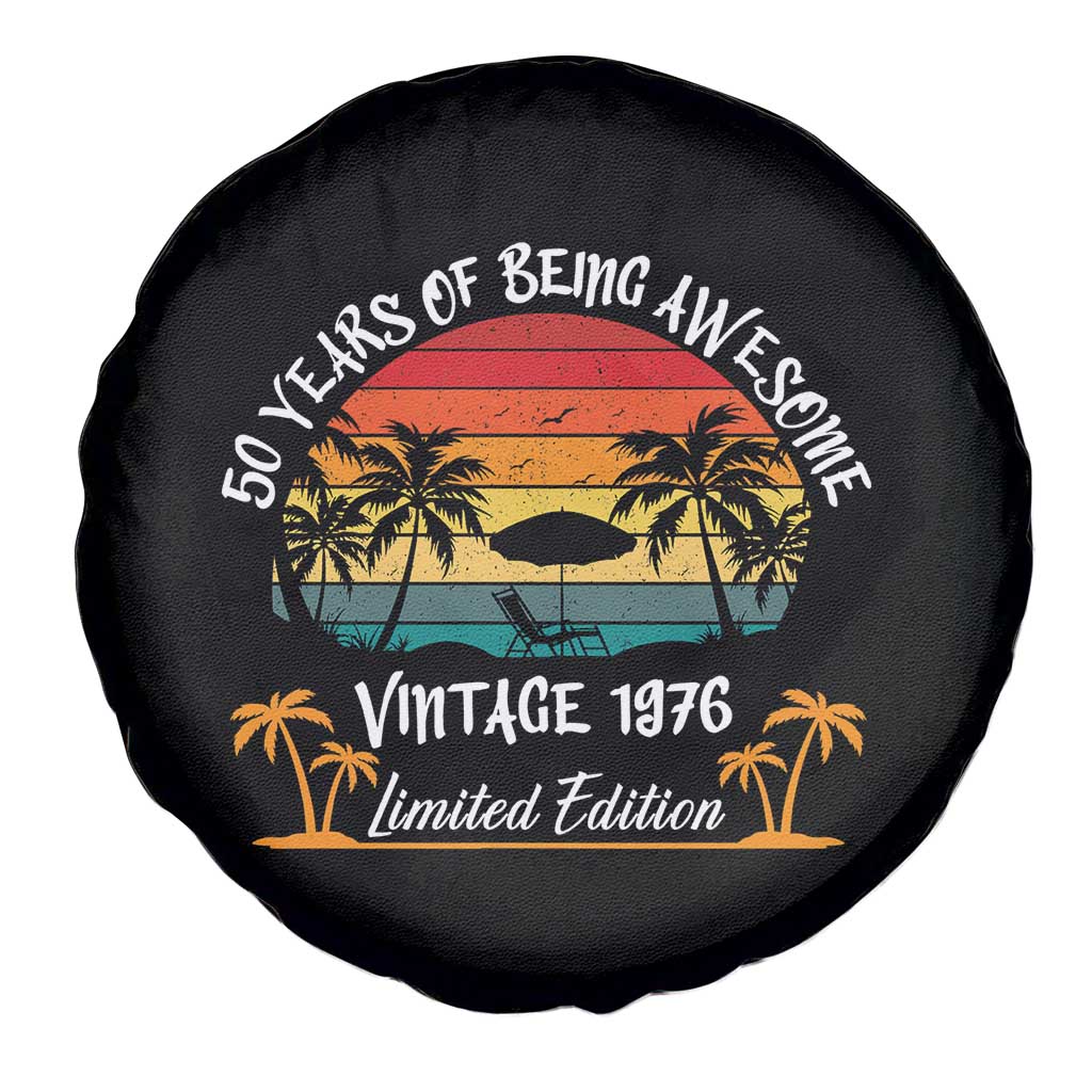 Vintage 50th Birthday Spare Tire Cover Retro 1976 Limited Edition 50 Year Old