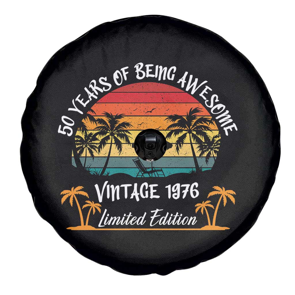 Vintage 50th Birthday Spare Tire Cover Retro 1976 Limited Edition 50 Year Old