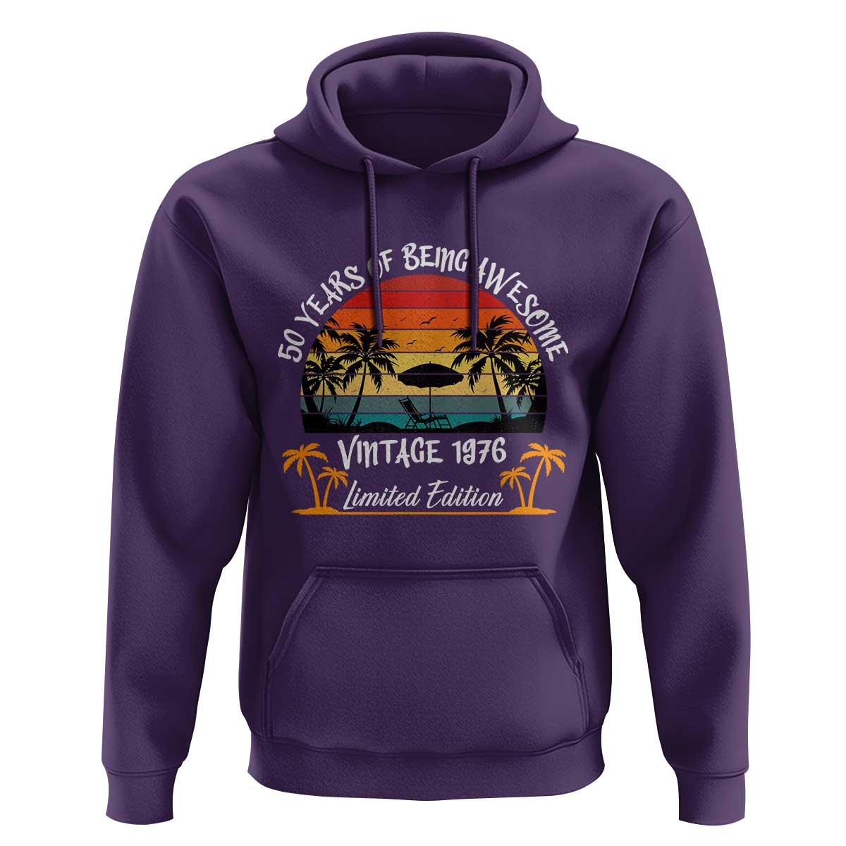 Vintage 50th Birthday Hoodie Retro 1976 Limited Edition 50 Year Old