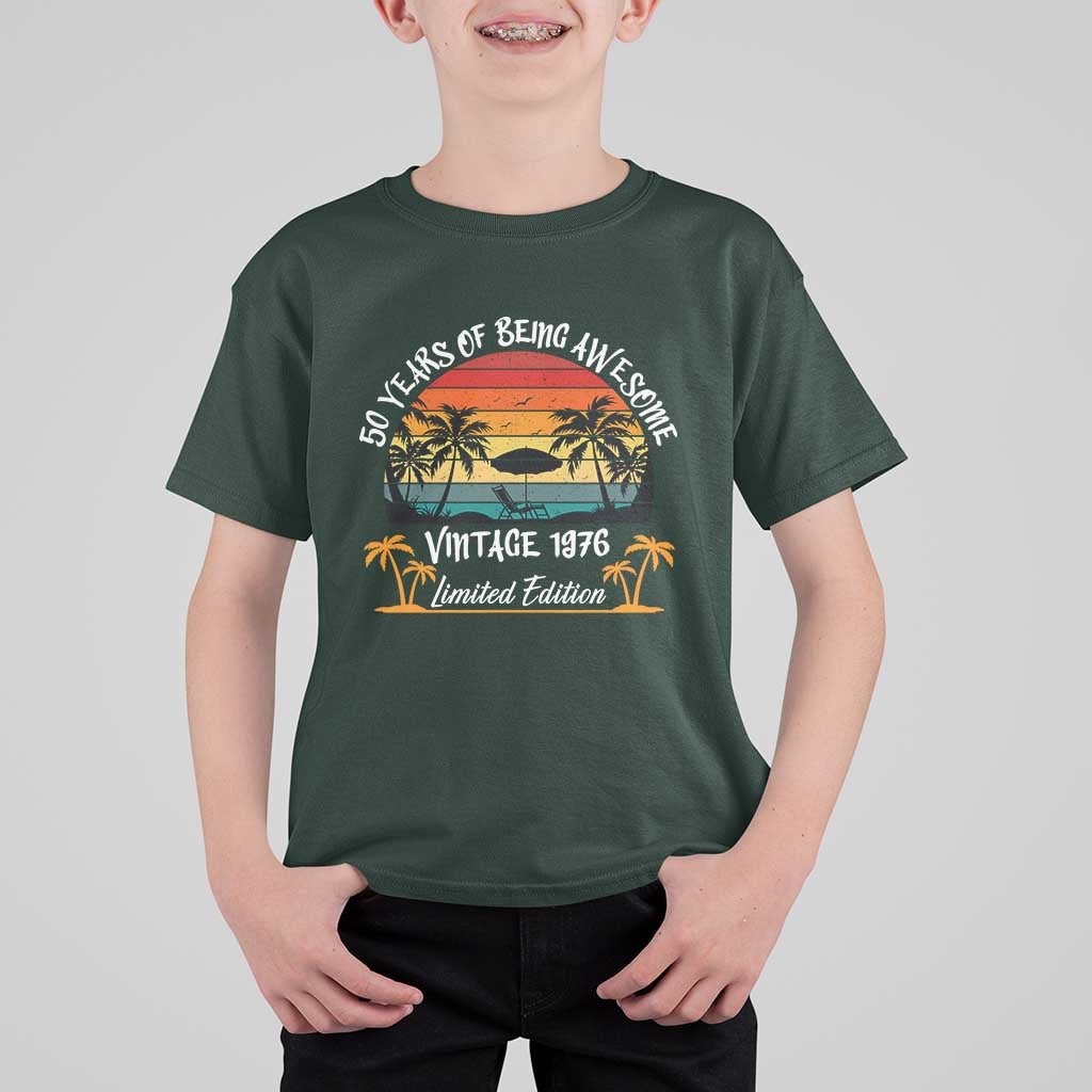 Vintage 50th Birthday T Shirt For Kid Retro 1976 Limited Edition 50 Year Old