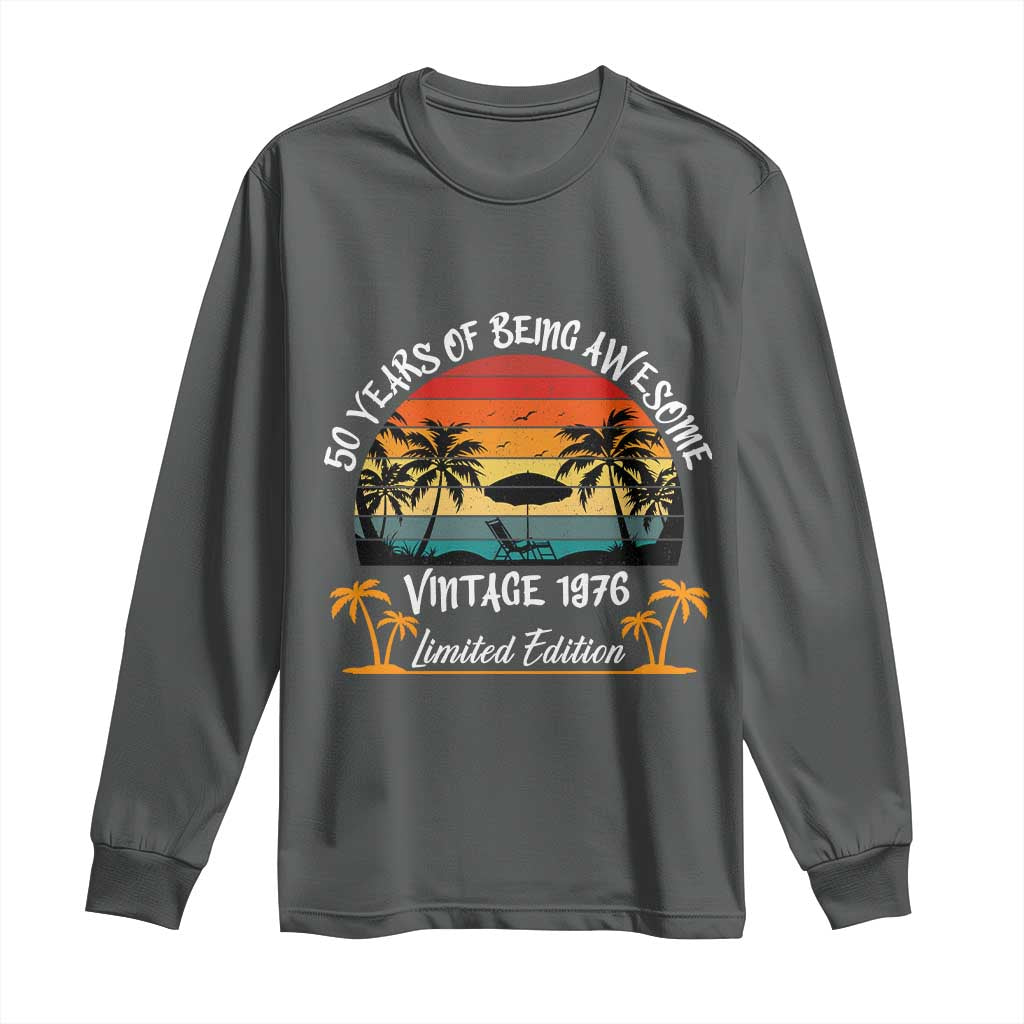 Vintage 50th Birthday Long Sleeve Shirt Retro 1976 Limited Edition 50 Year Old