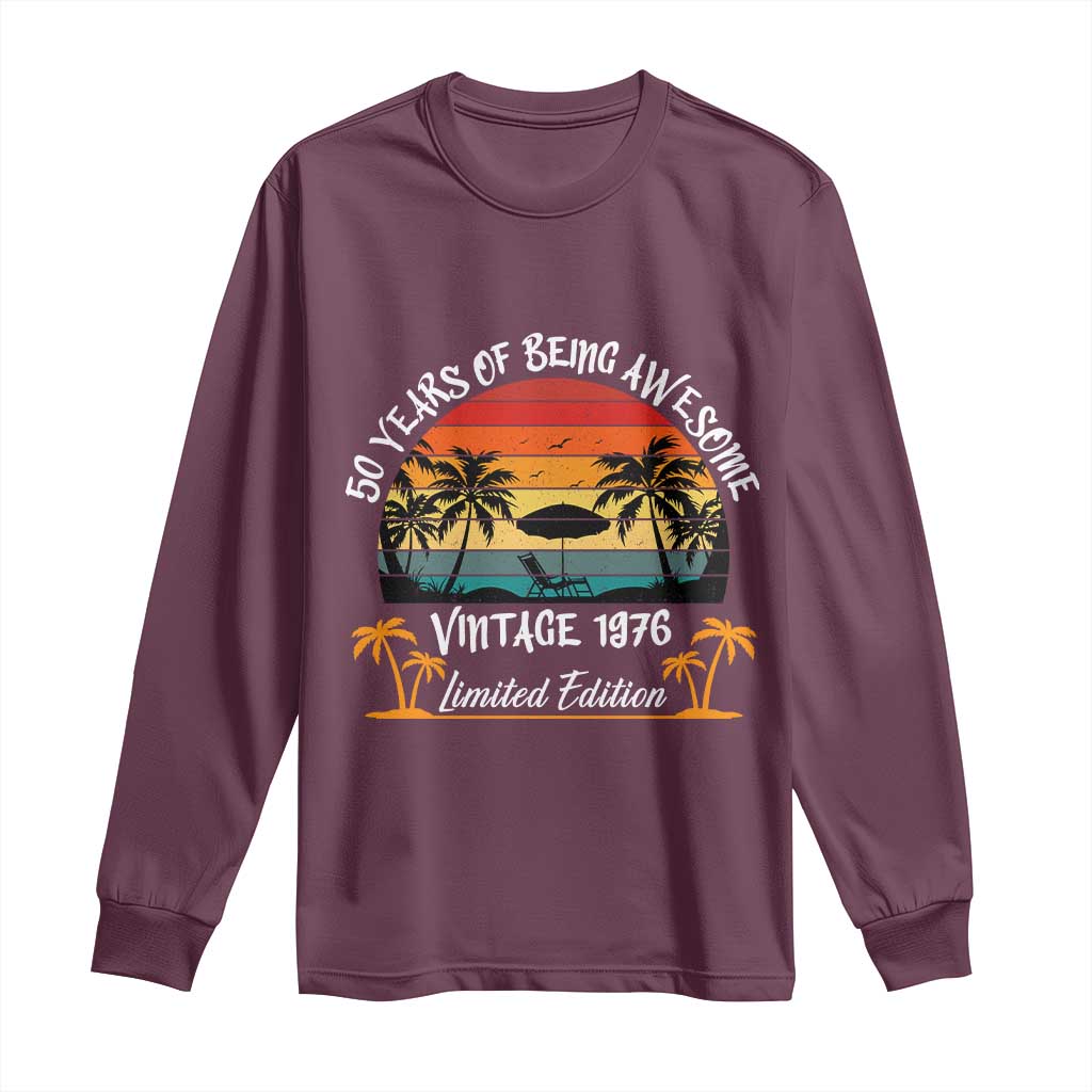 Vintage 50th Birthday Long Sleeve Shirt Retro 1976 Limited Edition 50 Year Old