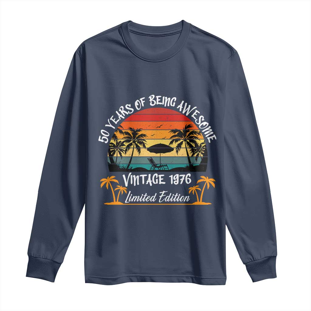 Vintage 50th Birthday Long Sleeve Shirt Retro 1976 Limited Edition 50 Year Old