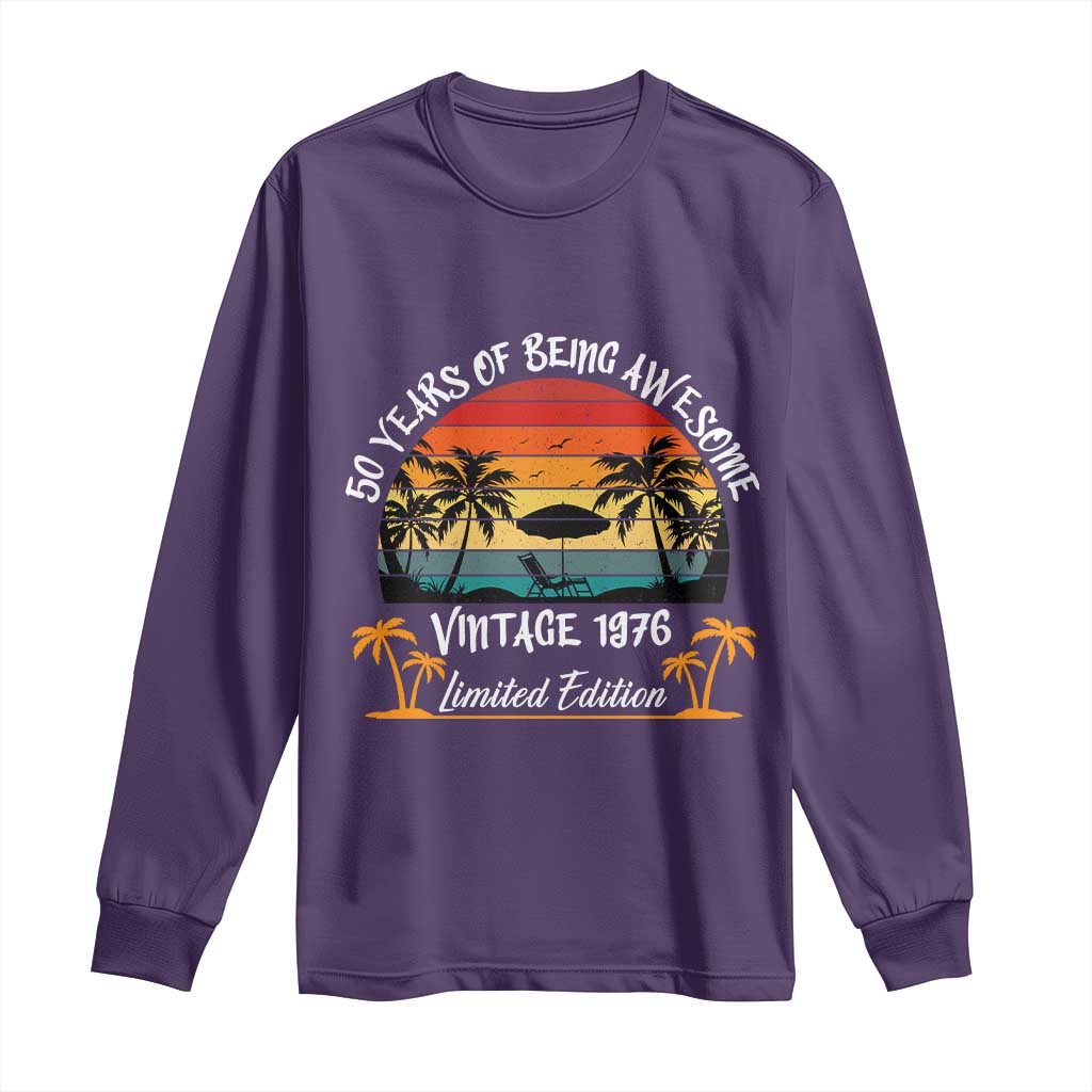 Vintage 50th Birthday Long Sleeve Shirt Retro 1976 Limited Edition 50 Year Old