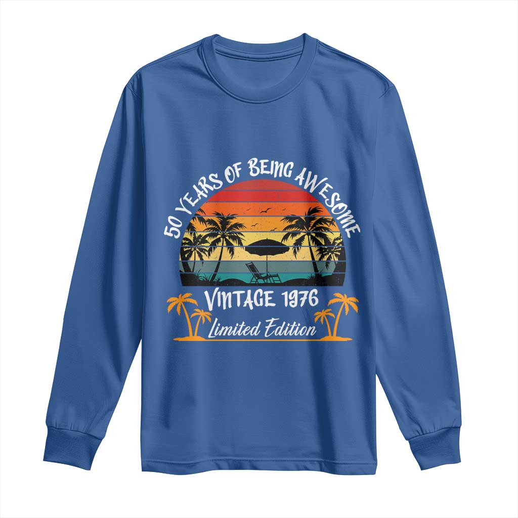 Vintage 50th Birthday Long Sleeve Shirt Retro 1976 Limited Edition 50 Year Old