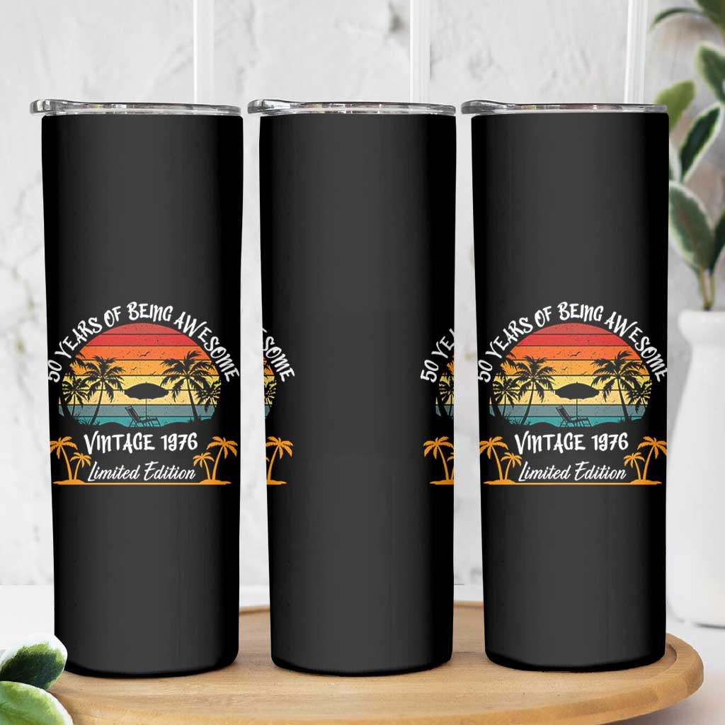 Vintage 50th Birthday Skinny Tumbler Retro 1976 Limited Edition 50 Year Old
