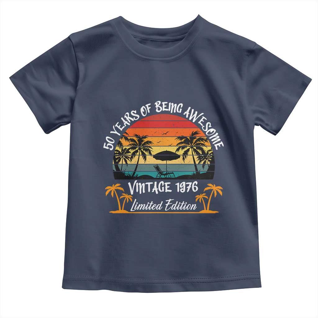 Vintage 50th Birthday Toddler T Shirt Retro 1976 Limited Edition 50 Year Old