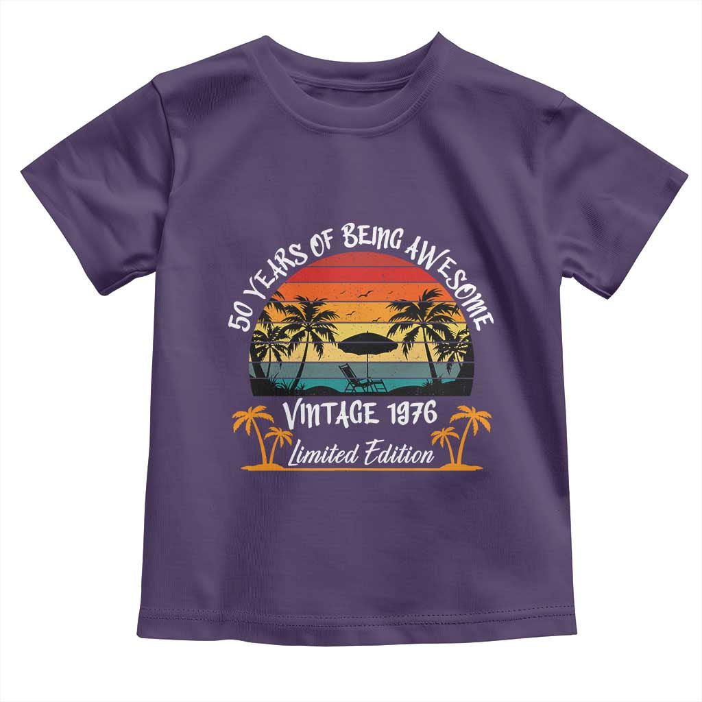 Vintage 50th Birthday Toddler T Shirt Retro 1976 Limited Edition 50 Year Old