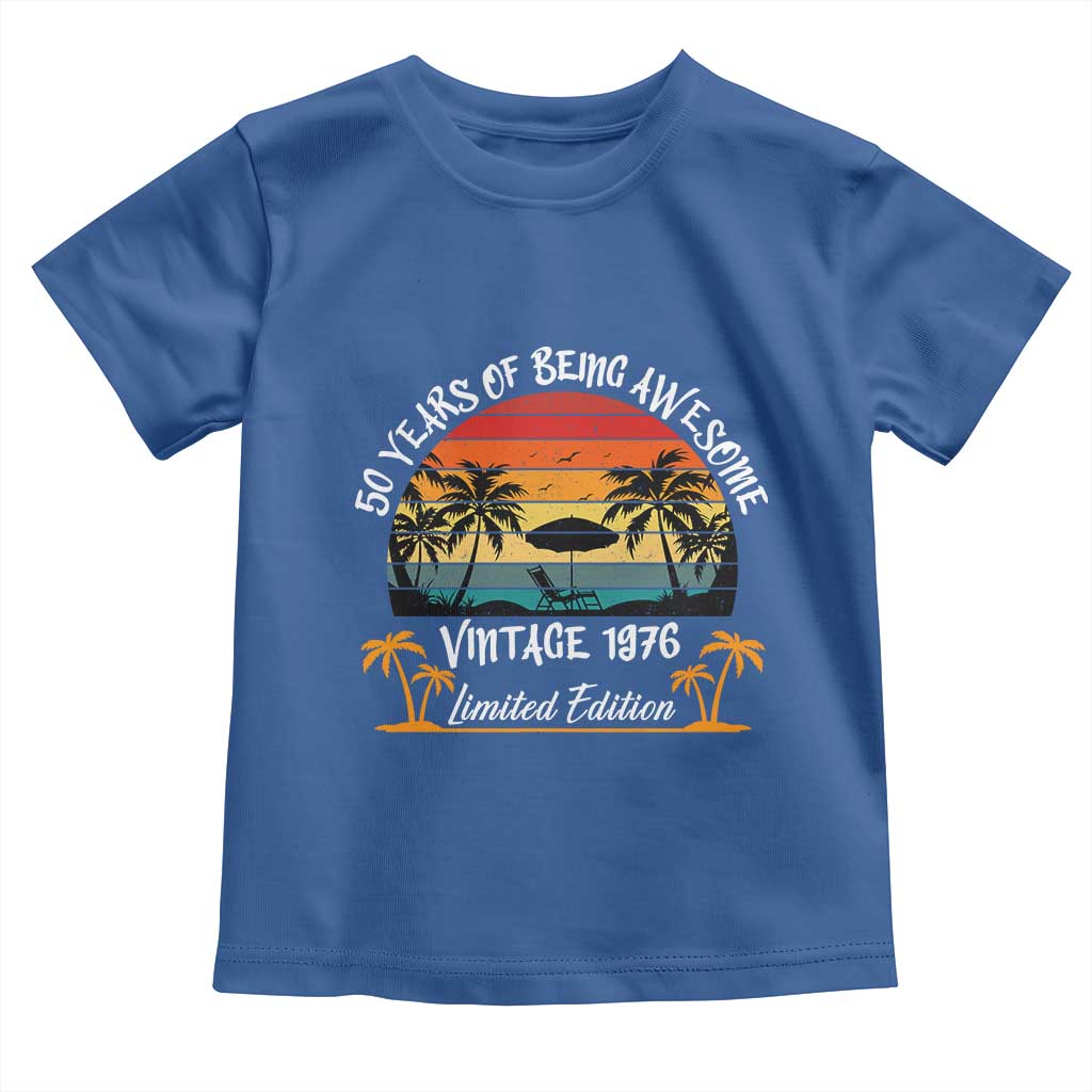 Vintage 50th Birthday Toddler T Shirt Retro 1976 Limited Edition 50 Year Old