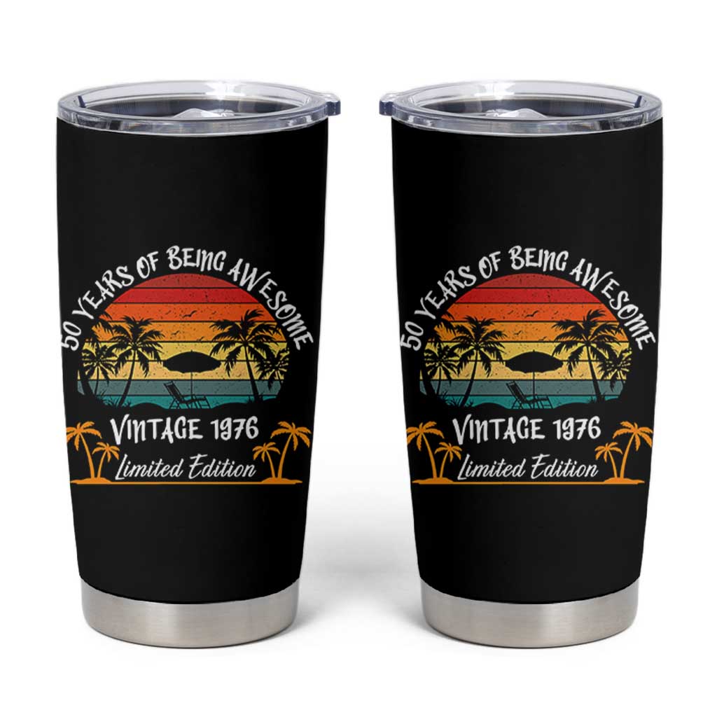 Vintage 50th Birthday Tumbler Cup Retro 1976 Limited Edition 50 Year Old