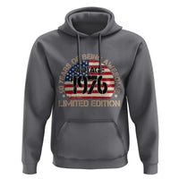 50th Birthday Hoodie Vintage 1976 50 Year Old Birthday USA Flag