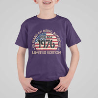 50th Birthday T Shirt For Kid Vintage 1976 50 Year Old Birthday USA Flag