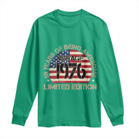 50th Birthday Long Sleeve Shirt Vintage 1976 50 Year Old Birthday USA Flag