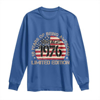 50th Birthday Long Sleeve Shirt Vintage 1976 50 Year Old Birthday USA Flag
