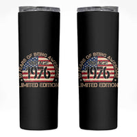 50th Birthday Skinny Tumbler Vintage 1976 50 Year Old Birthday USA Flag
