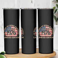 50th Birthday Skinny Tumbler Vintage 1976 50 Year Old Birthday USA Flag