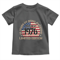 50th Birthday Toddler T Shirt Vintage 1976 50 Year Old Birthday USA Flag