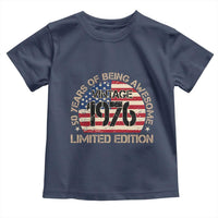 50th Birthday Toddler T Shirt Vintage 1976 50 Year Old Birthday USA Flag