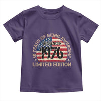 50th Birthday Toddler T Shirt Vintage 1976 50 Year Old Birthday USA Flag
