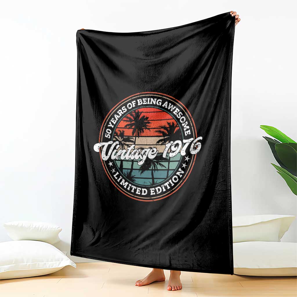 50th Birthday Gifts Throw Blanket Vintage 1976 50 Year Old Birthday