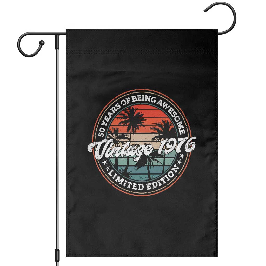 50th Birthday Gifts Garden Flag Vintage 1976 50 Year Old Birthday