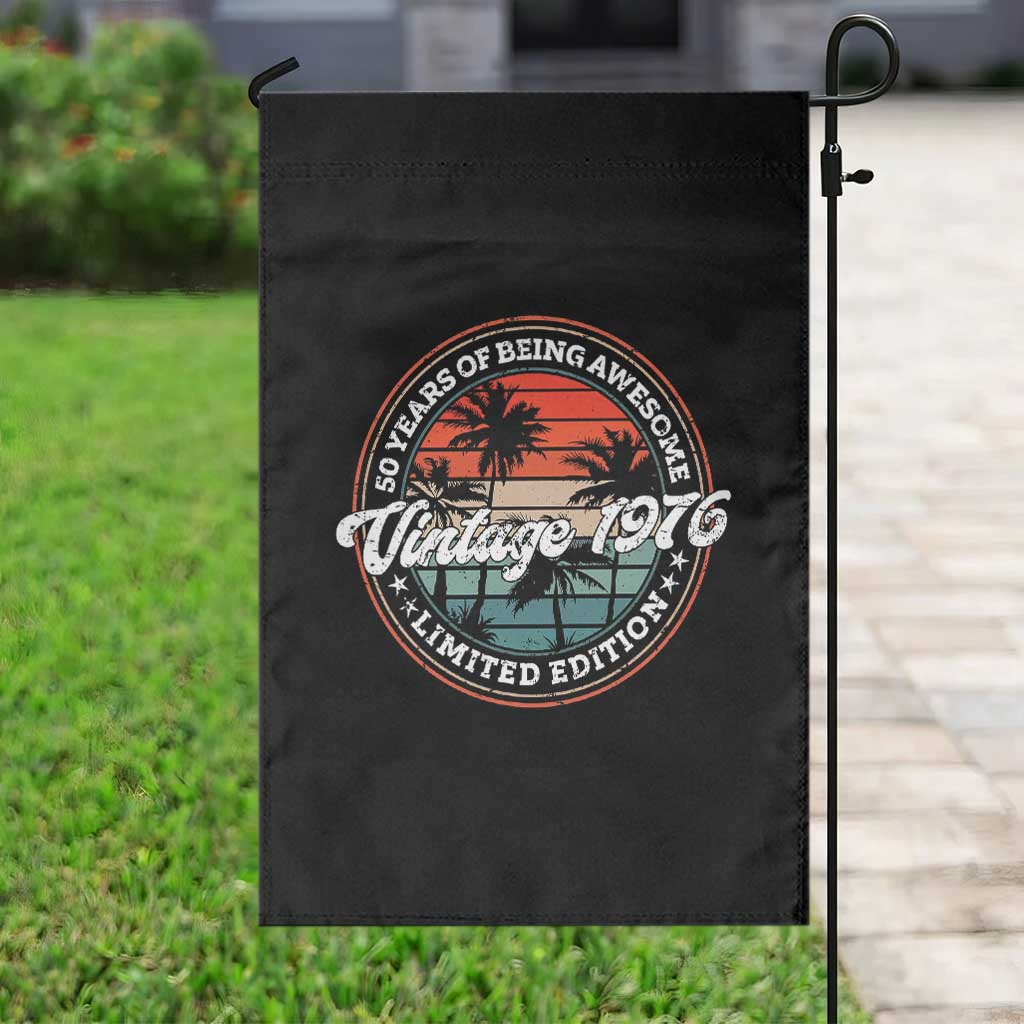 50th Birthday Gifts Garden Flag Vintage 1976 50 Year Old Birthday