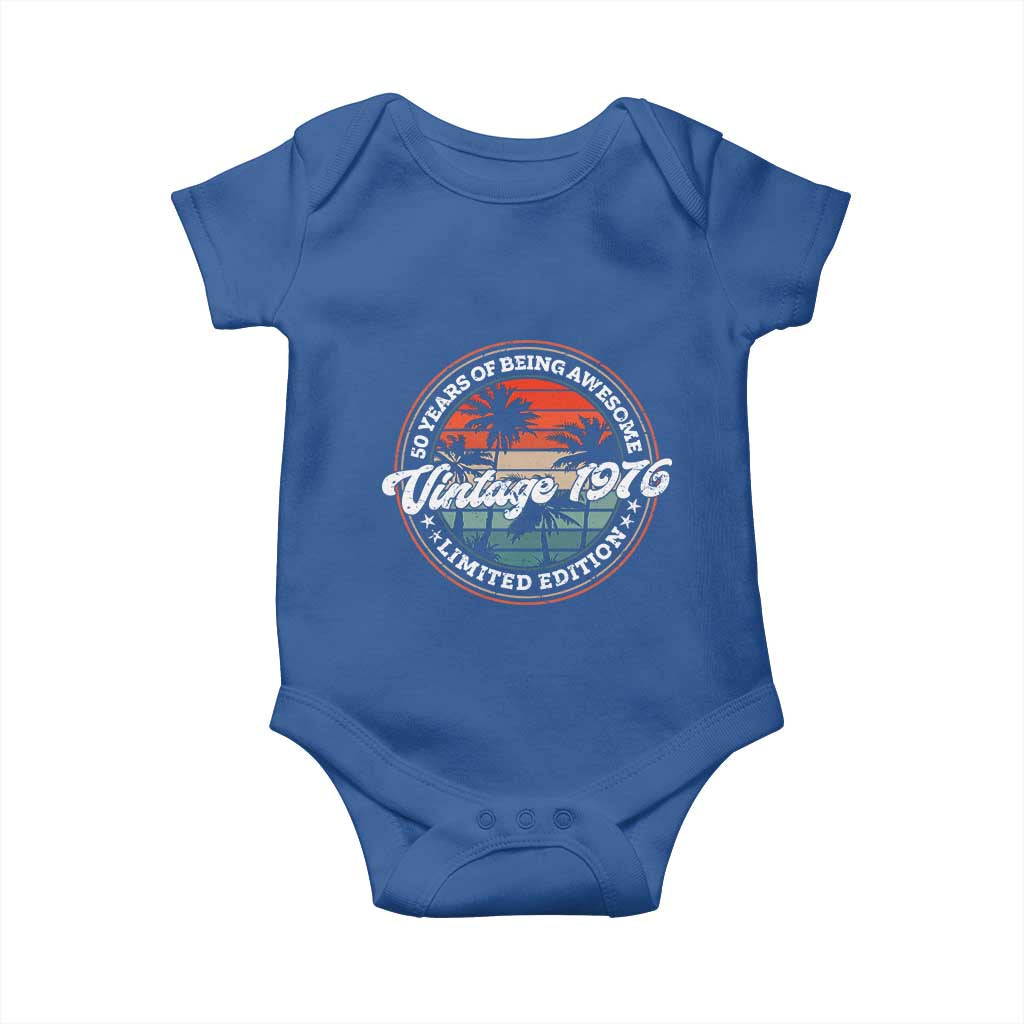 50th Birthday Gifts Baby Onesie Vintage 1976 50 Year Old Birthday