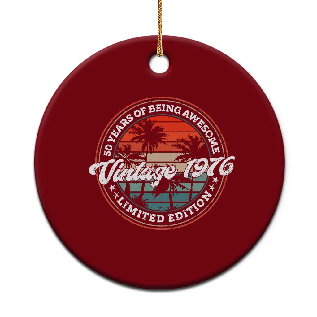 50th Birthday Gifts Ceramic Ornament Vintage 1976 50 Year Old Birthday