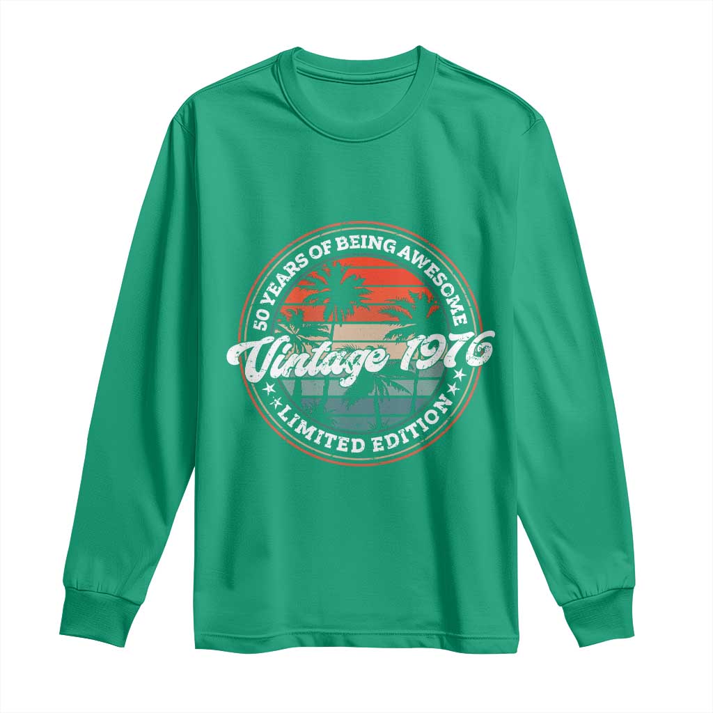 50th Birthday Gifts Long Sleeve Shirt Vintage 1976 50 Year Old Birthday