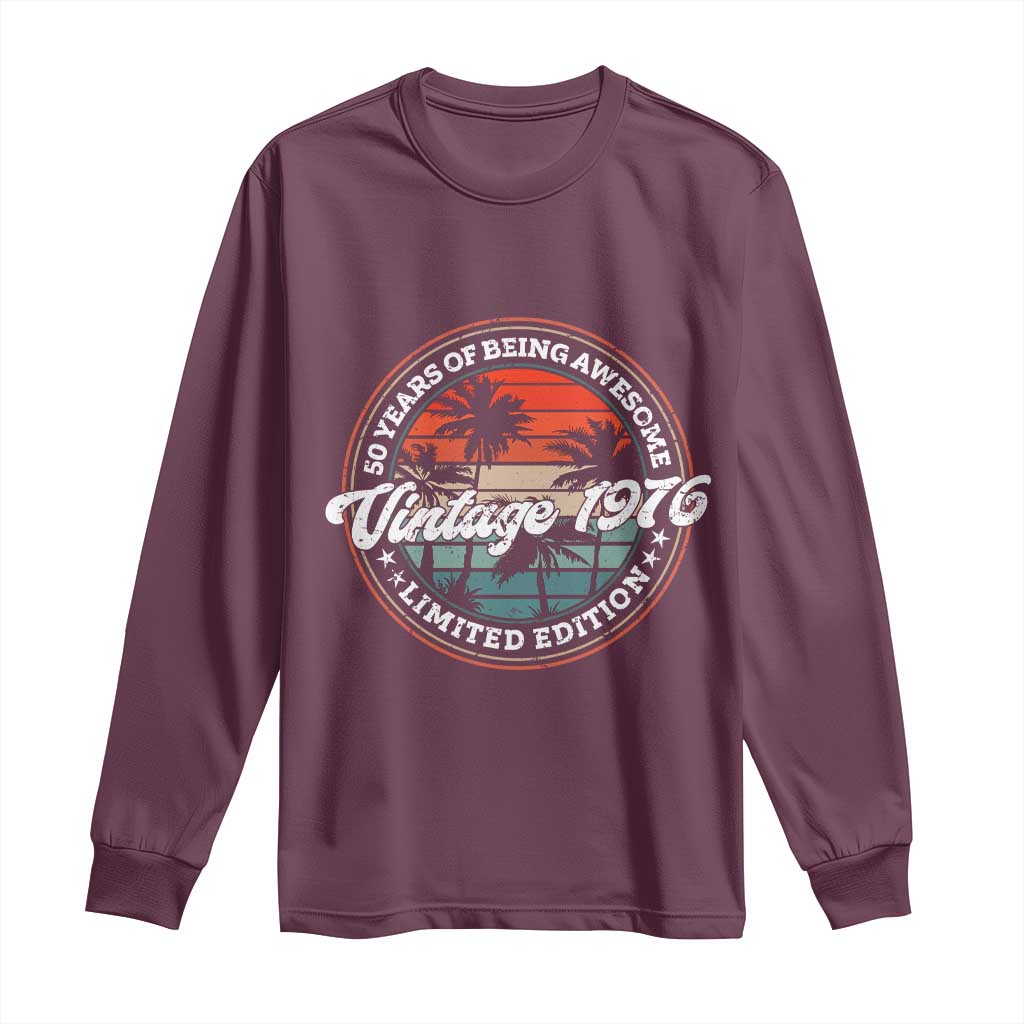 50th Birthday Gifts Long Sleeve Shirt Vintage 1976 50 Year Old Birthday