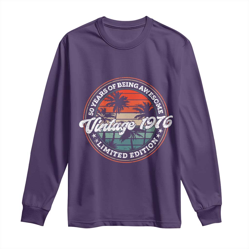 50th Birthday Gifts Long Sleeve Shirt Vintage 1976 50 Year Old Birthday
