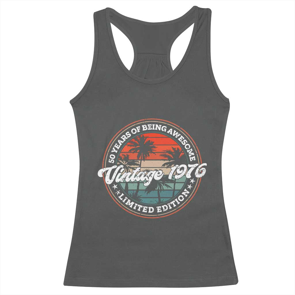 50th Birthday Gifts Racerback Tank Top Vintage 1976 50 Year Old Birthday