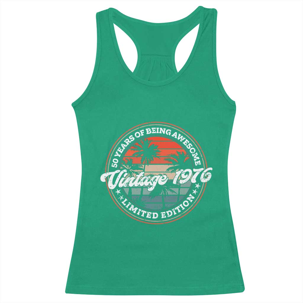 50th Birthday Gifts Racerback Tank Top Vintage 1976 50 Year Old Birthday