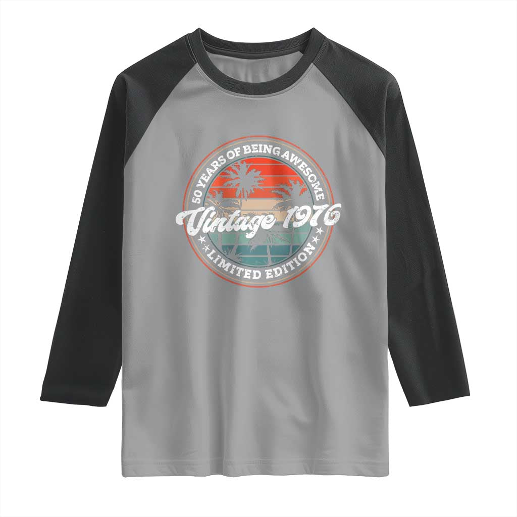 50th Birthday Gifts Raglan Shirt Vintage 1976 50 Year Old Birthday