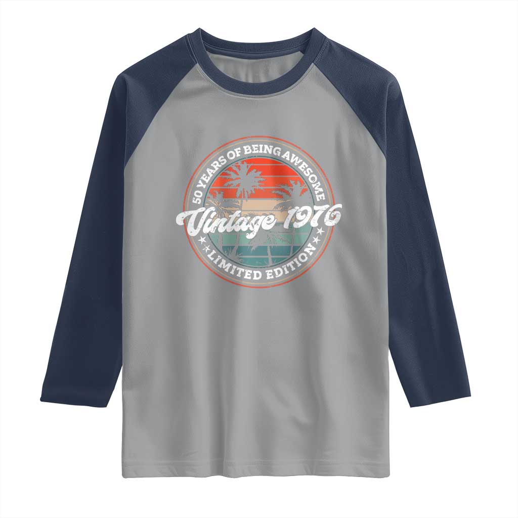 50th Birthday Gifts Raglan Shirt Vintage 1976 50 Year Old Birthday