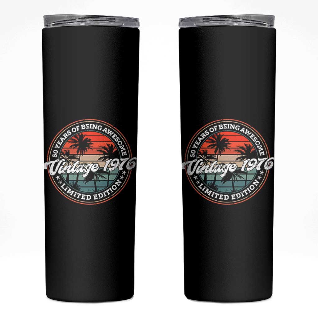 50th Birthday Gifts Skinny Tumbler Vintage 1976 50 Year Old Birthday