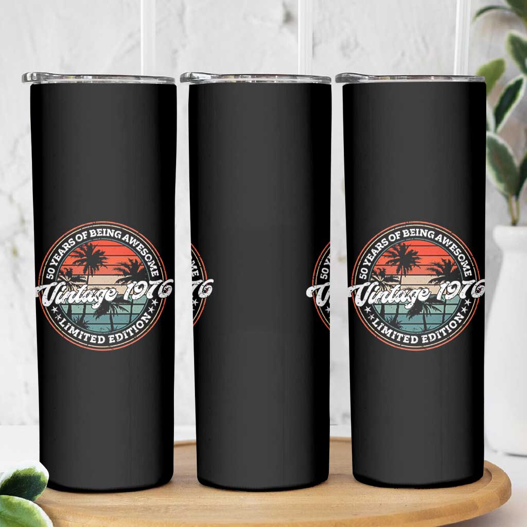 50th Birthday Gifts Skinny Tumbler Vintage 1976 50 Year Old Birthday