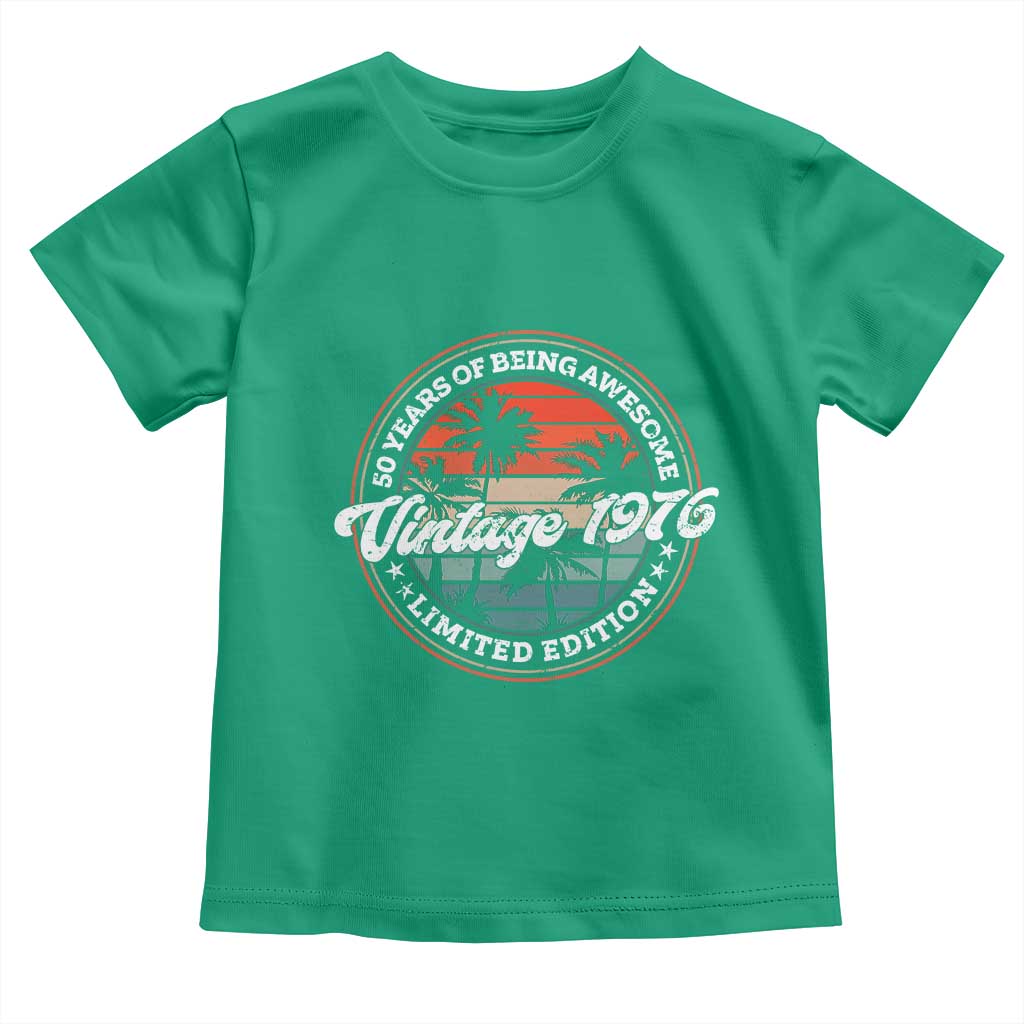 50th Birthday Gifts Toddler T Shirt Vintage 1976 50 Year Old Birthday
