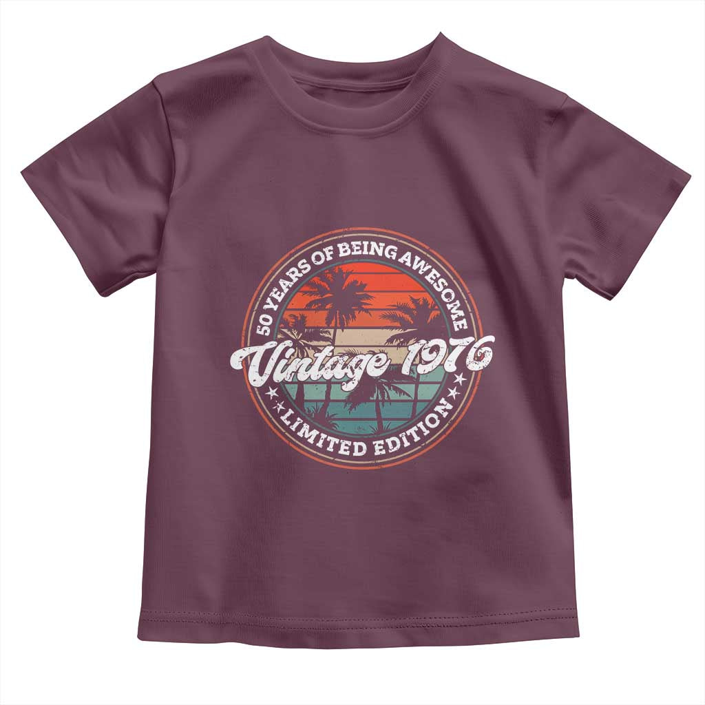 50th Birthday Gifts Toddler T Shirt Vintage 1976 50 Year Old Birthday