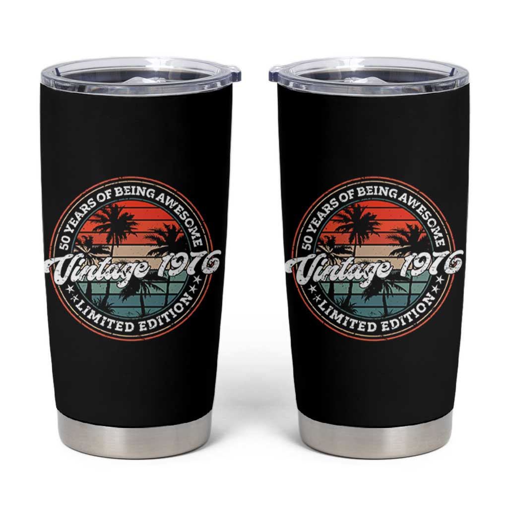 50th Birthday Gifts Tumbler Cup Vintage 1976 50 Year Old Birthday