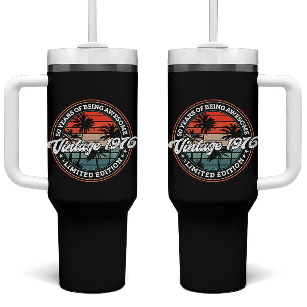 50th Birthday Gifts Tumbler With Handle Vintage 1976 50 Year Old Birthday