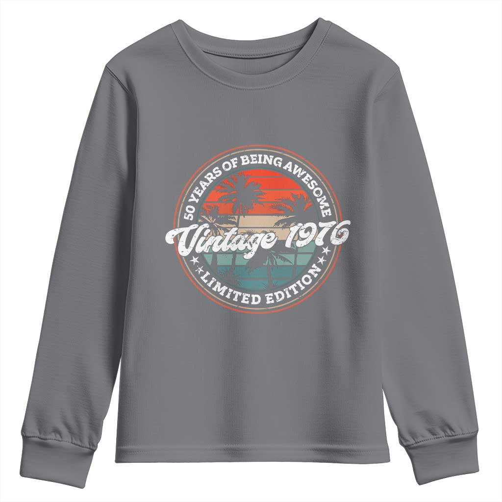 50th Birthday Gifts Youth Sweatshirt Vintage 1976 50 Year Old Birthday