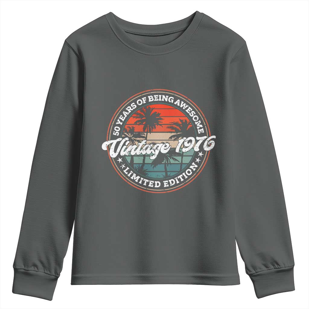 50th Birthday Gifts Youth Sweatshirt Vintage 1976 50 Year Old Birthday