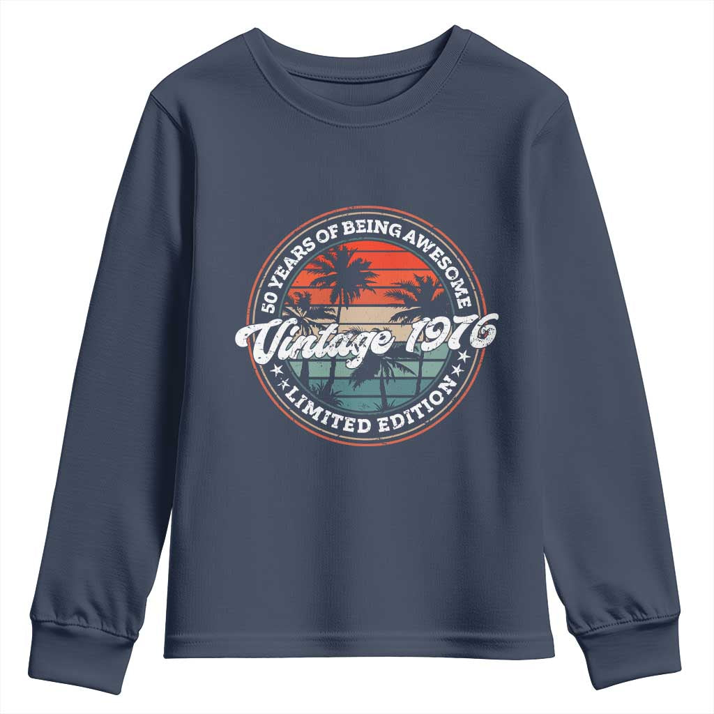 50th Birthday Gifts Youth Sweatshirt Vintage 1976 50 Year Old Birthday