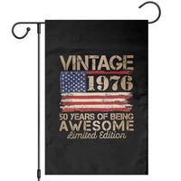 Vintage 1976 Birthday Garden Flag 50 Years Of Being Awesome USA Flag
