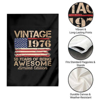 Vintage 1976 Birthday Garden Flag 50 Years Of Being Awesome USA Flag